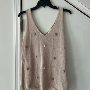 Knit Tank Top with Polka Dots